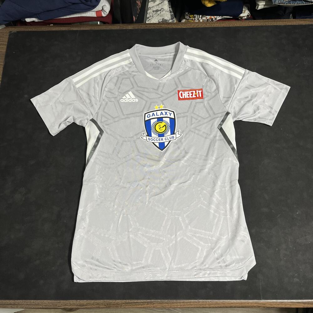 Galaxy Soccer Club Jersey Mens Small Gray Soccer Adidas Cheez It Vintage 10 Kit